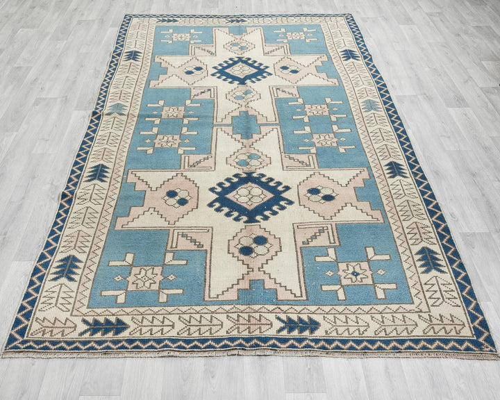 Multicolor Turkish Oushak Rug 5' 4" x 8' 4" Hand-Knotted | No. VR57787