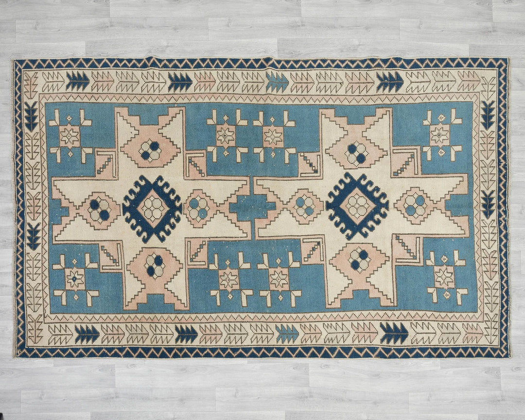 Multicolor Turkish Oushak Rug 5' 4" x 8' 4" Hand-Knotted | No. VR57787