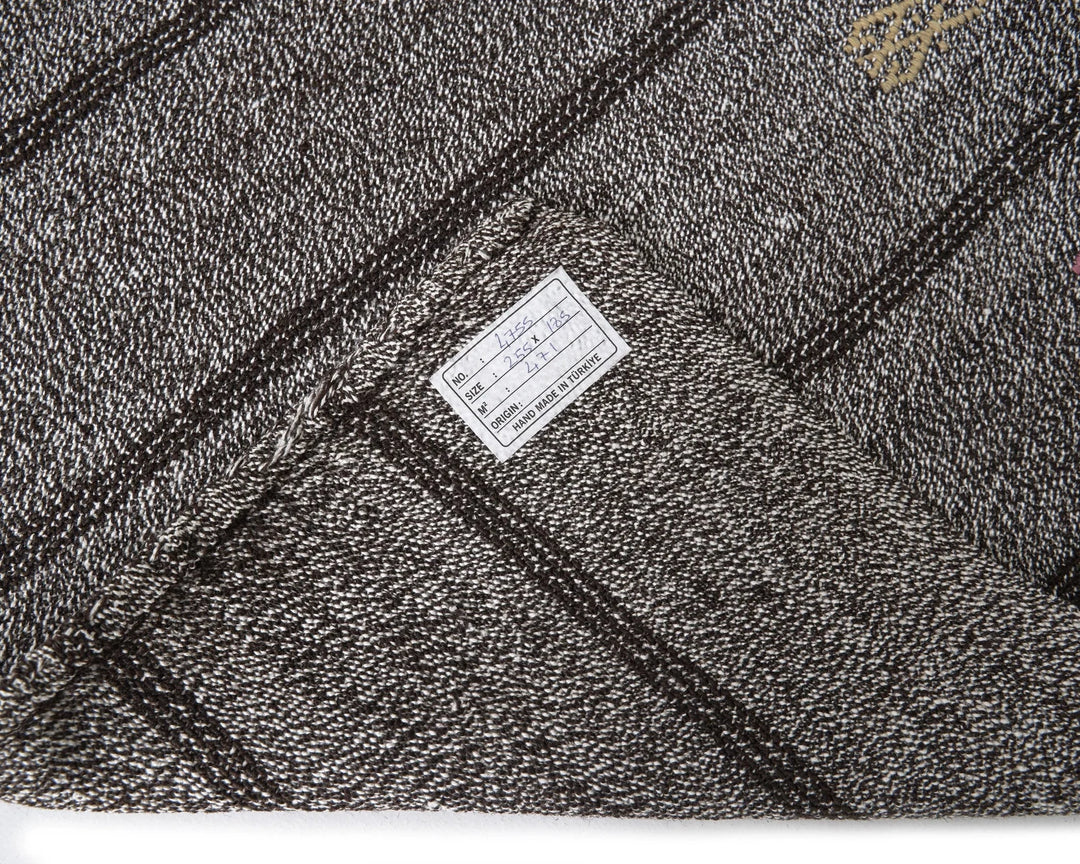 Gray Turkish Kilim Rug 6'1" x 8'4" Flat-Weave | No. VR57790