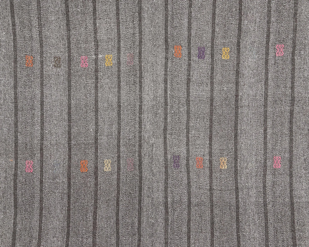 Gray Turkish Kilim Rug 6'1" x 8'4" Flat-Weave | No. VR57790