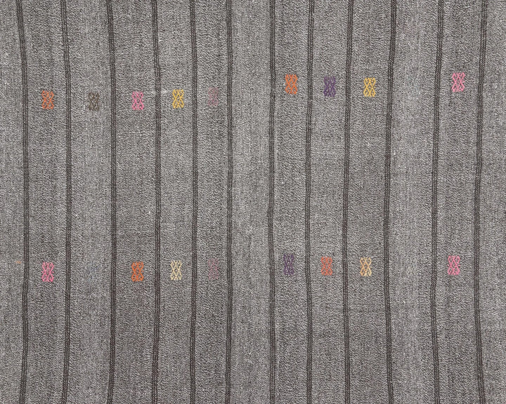 Gray Turkish Kilim Rug 6'1" x 8'4" Flat-Weave | No. VR57790