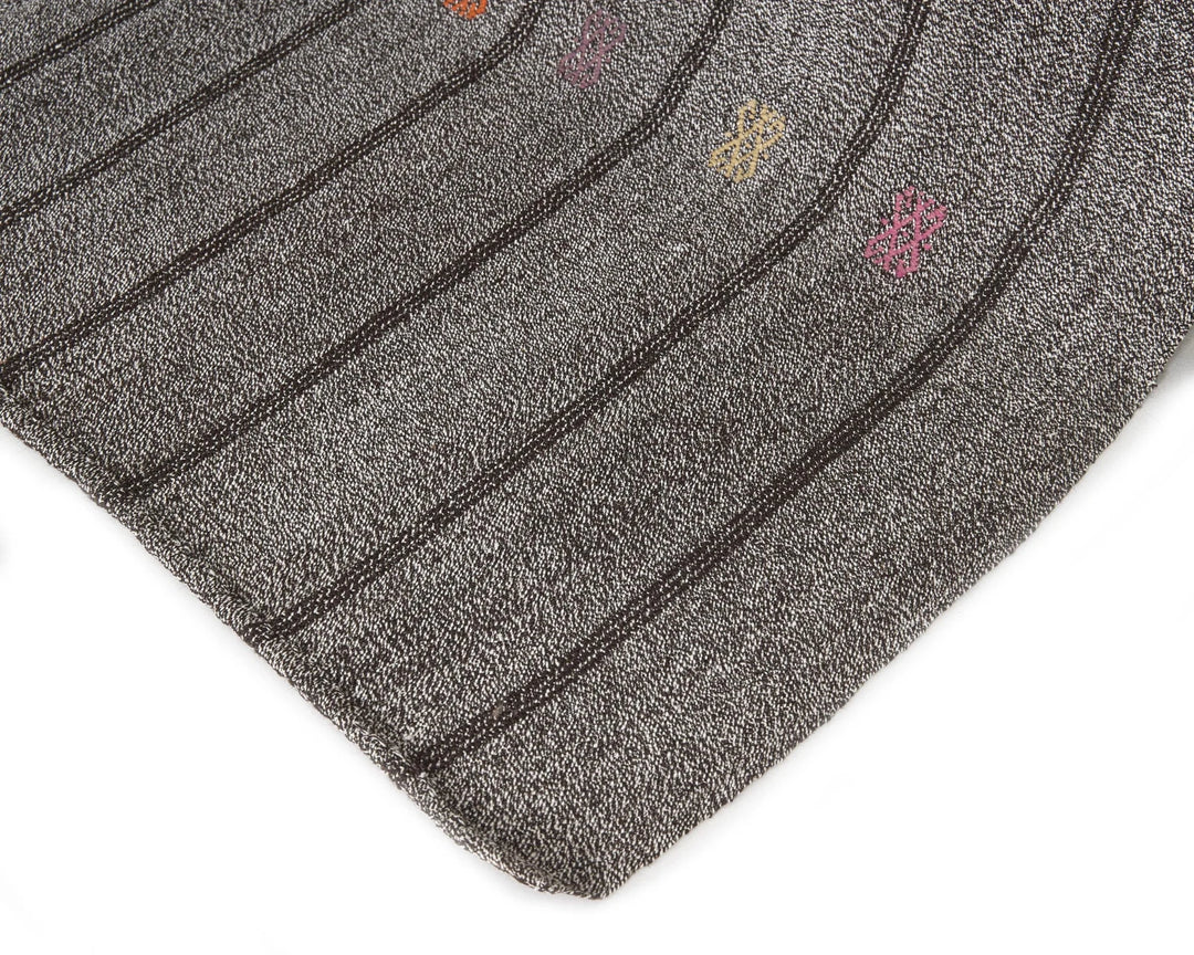 Gray Turkish Kilim Rug 6'1" x 8'4" Flat-Weave | No. VR57790