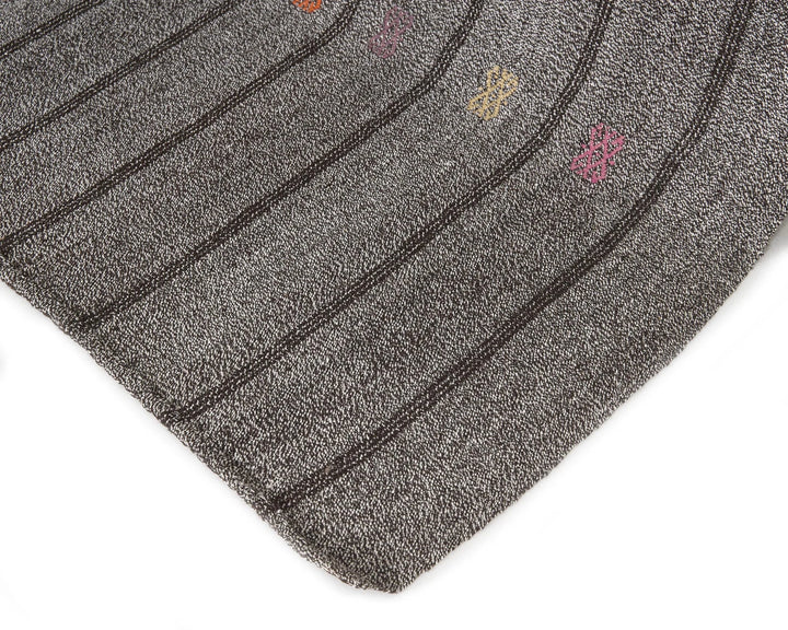 Gray Turkish Kilim Rug 6'1" x 8'4" Flat-Weave | No. VR57790