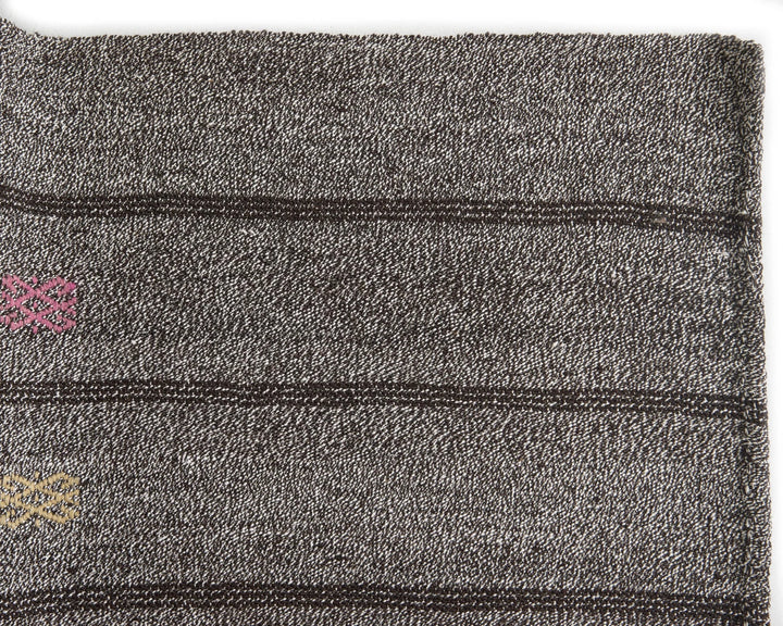 Gray Turkish Kilim Rug 6'1" x 8'4" Flat-Weave | No. VR57790