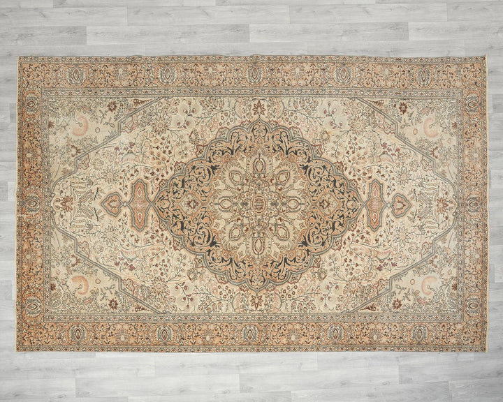 Multicolor Turkish Oushak Rug 6'2" x 9'7" Hand-Knotted | No. VR57893