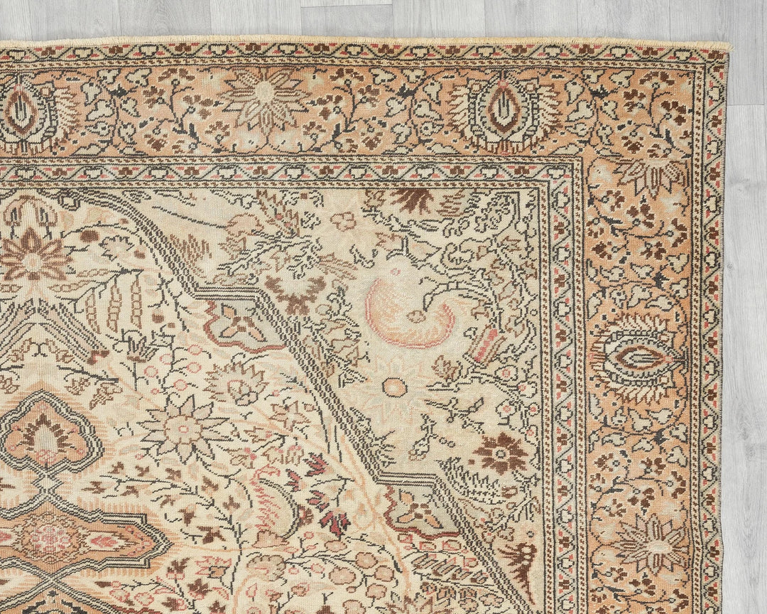 Multicolor Turkish Oushak Rug 6'2" x 9'7" Hand-Knotted | No. VR57893
