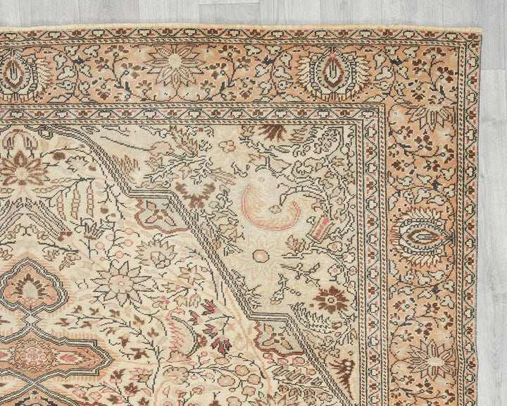Multicolor Turkish Oushak Rug 6'2" x 9'7" Hand-Knotted | No. VR57893