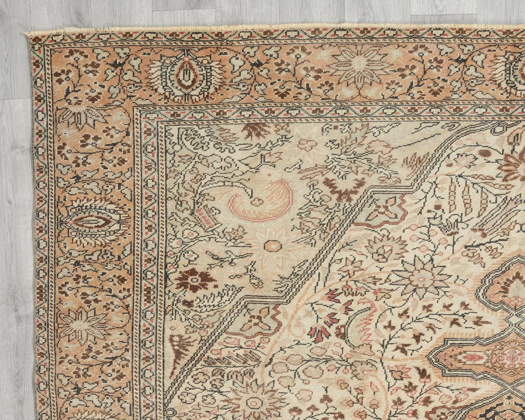 Multicolor Turkish Oushak Rug 6'2" x 9'7" Hand-Knotted | No. VR57893