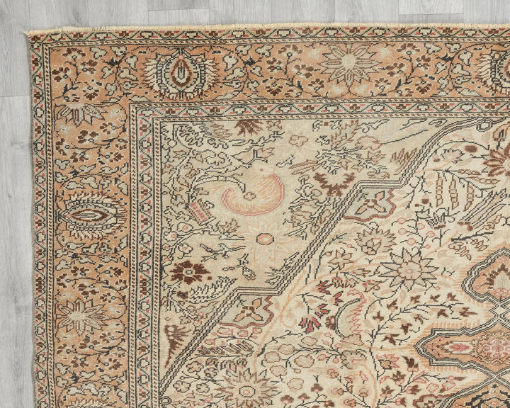 Multicolor Turkish Oushak Rug 6'2" x 9'7" Hand-Knotted | No. VR57893