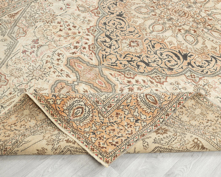 Multicolor Turkish Oushak Rug 6'2" x 9'7" Hand-Knotted | No. VR57893