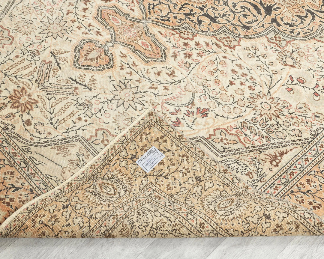 Multicolor Turkish Oushak Rug 6'2" x 9'7" Hand-Knotted | No. VR57893