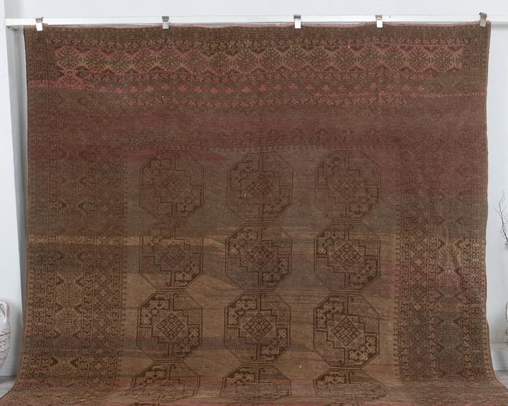 Multicolor Turkish Oushak Rug 8'11" x 10'6" Hand-Knotted detail
