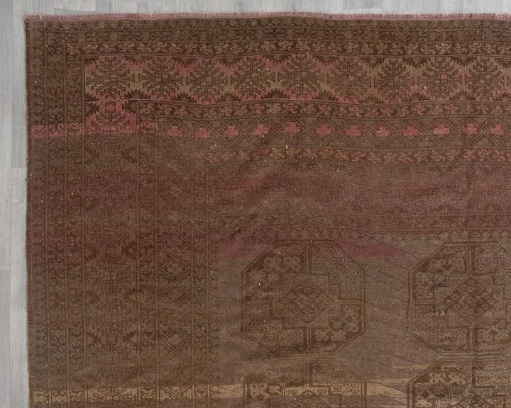 Multicolor Turkish Oushak Rug 8'11" x 10'6" Hand-Knotted pattern