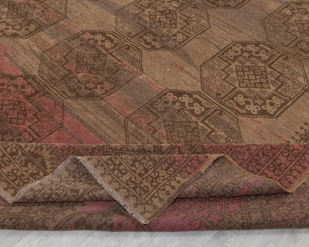 Multicolor Turkish Oushak Rug 8'11" x 10'6" Hand-Knotted field