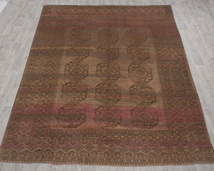 Multicolor Turkish Oushak Rug 8'11" x 10'6" Hand-Knotted reverse