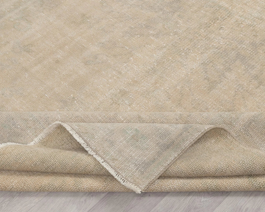 Beige Turkish Oushak Rug 6'3" x 10'4" Hand-Knotted | No. VR58019