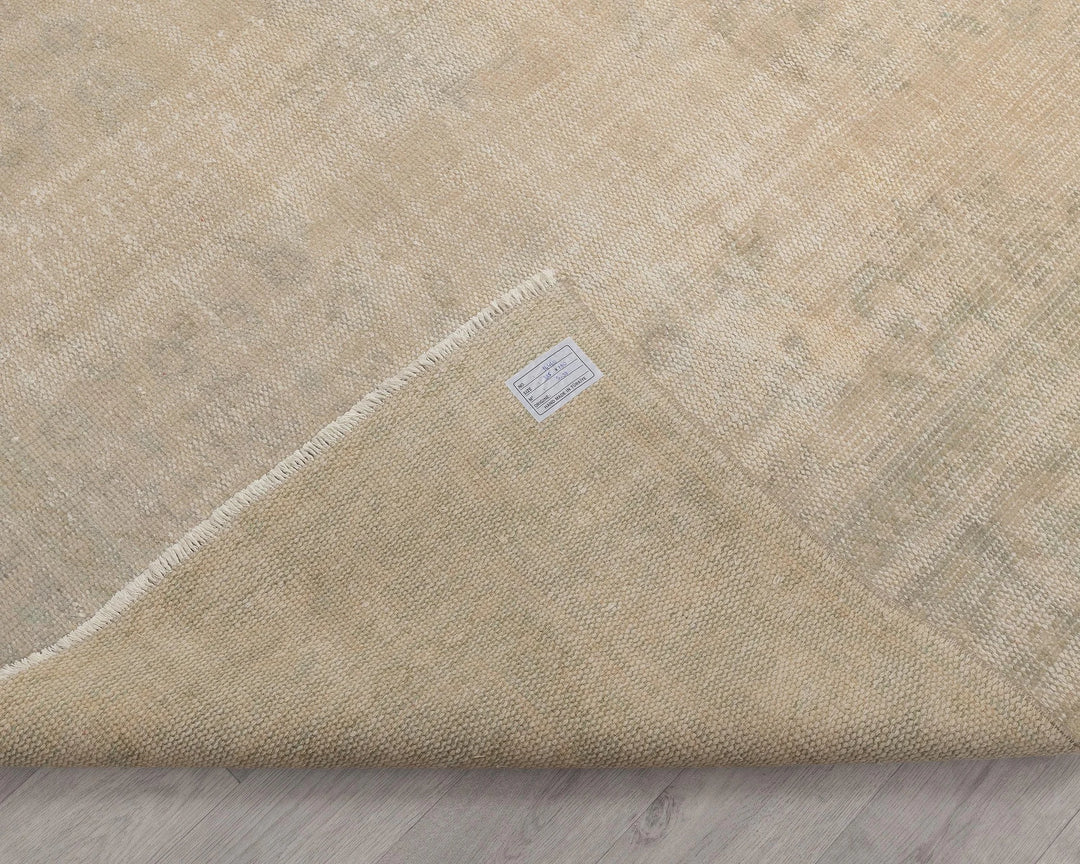 Beige Turkish Oushak Rug 6'3" x 10'4" Hand-Knotted | No. VR58019