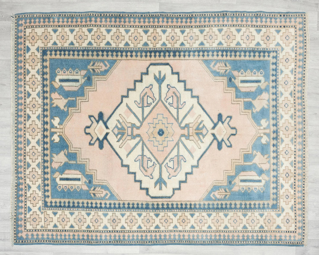 Multicolor Turkish Oushak Rug 2' 10" x 5' Hand-Knotted | No. VR58072