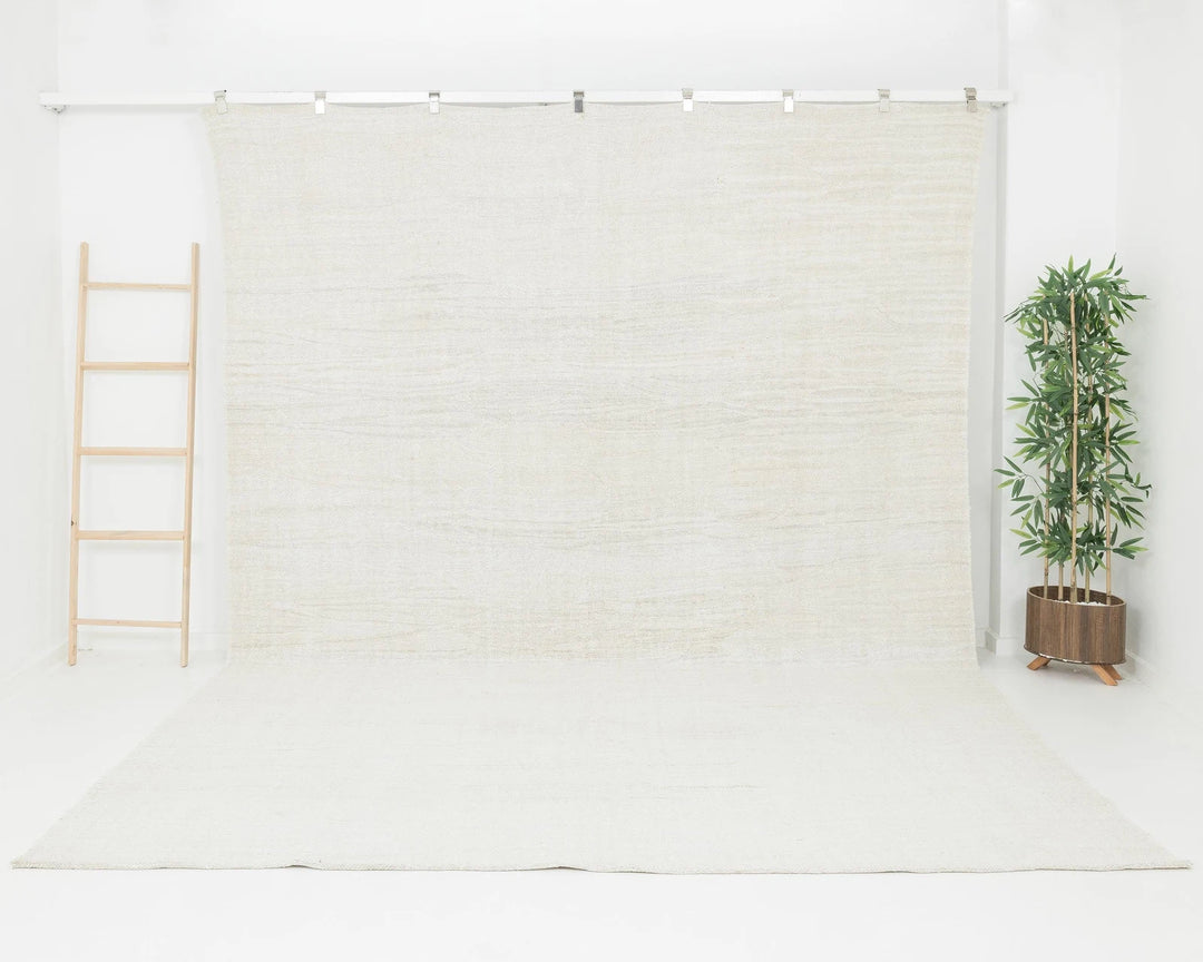 Ivory Turkish Kilim Rug 8' 10" x 11' 10" Flat-Weave | No. VR58167