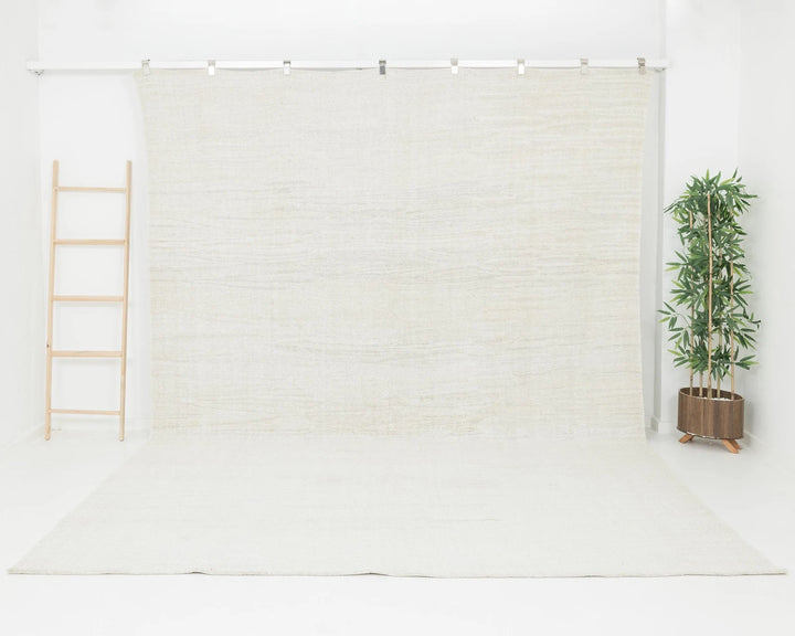 Ivory Turkish Kilim Rug 8' 10" x 11' 10" Flat-Weave | No. VR58167