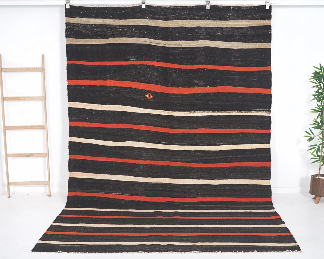 Multicolor Turkish Kilim Rug 10' x 6' 5" Flat-Weave | No. VR58224