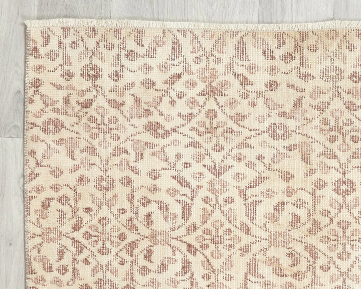 Beige Turkish Oushak Rug 3' 8" x 6' 10" Hand-Knotted | No. VR58438