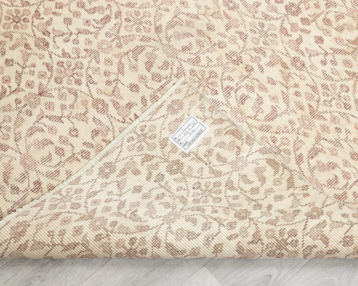 Beige Turkish Oushak Rug 3' 8" x 6' 10" Hand-Knotted | No. VR58438