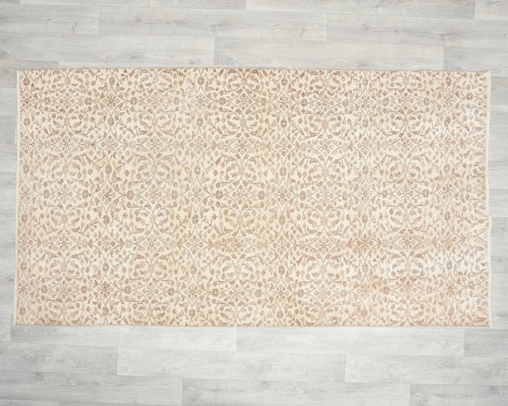 Beige Turkish Oushak Rug 3' 8" x 6' 10" Hand-Knotted | No. VR58438