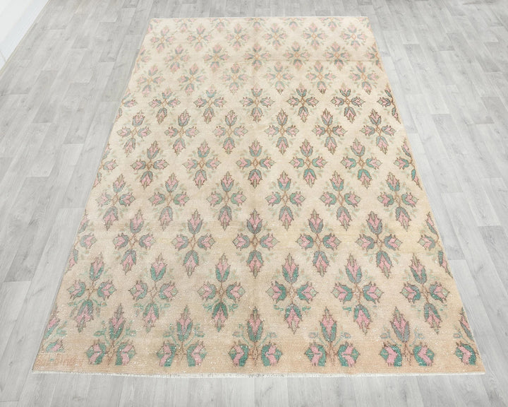 Multicolor Turkish Oushak Rug 6'5" x 9'1" Hand-Knotted | No. VR58505