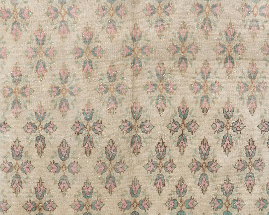Multicolor Turkish Oushak Rug 6'5" x 9'1" Hand-Knotted | No. VR58505