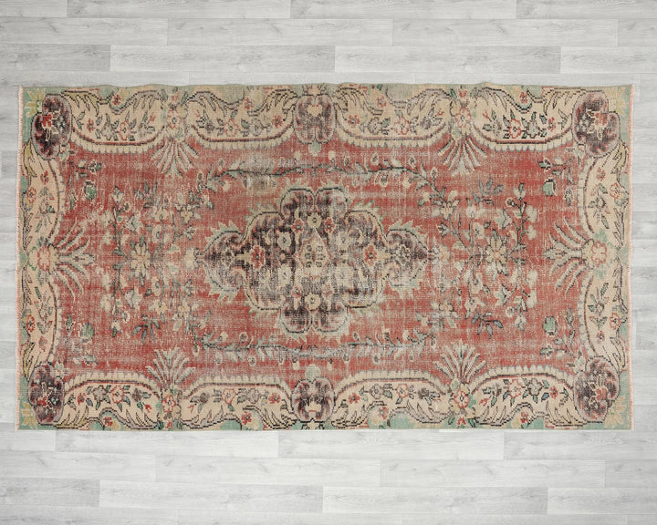 Multicolor Turkish Oushak Rug 5' 1" x 8' 11" Hand-Knotted | No. VR58558