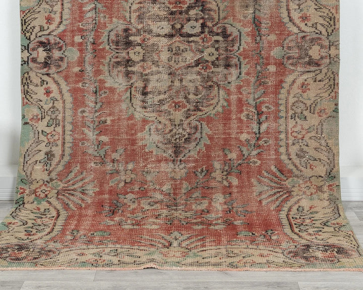 Multicolor Turkish Oushak Rug 5' 1" x 8' 11" Hand-Knotted | No. VR58558
