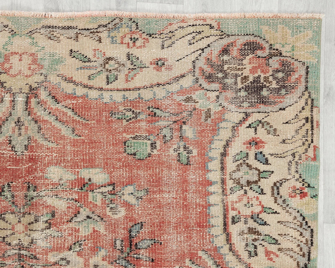 Multicolor Turkish Oushak Rug 5' 1" x 8' 11" Hand-Knotted | No. VR58558