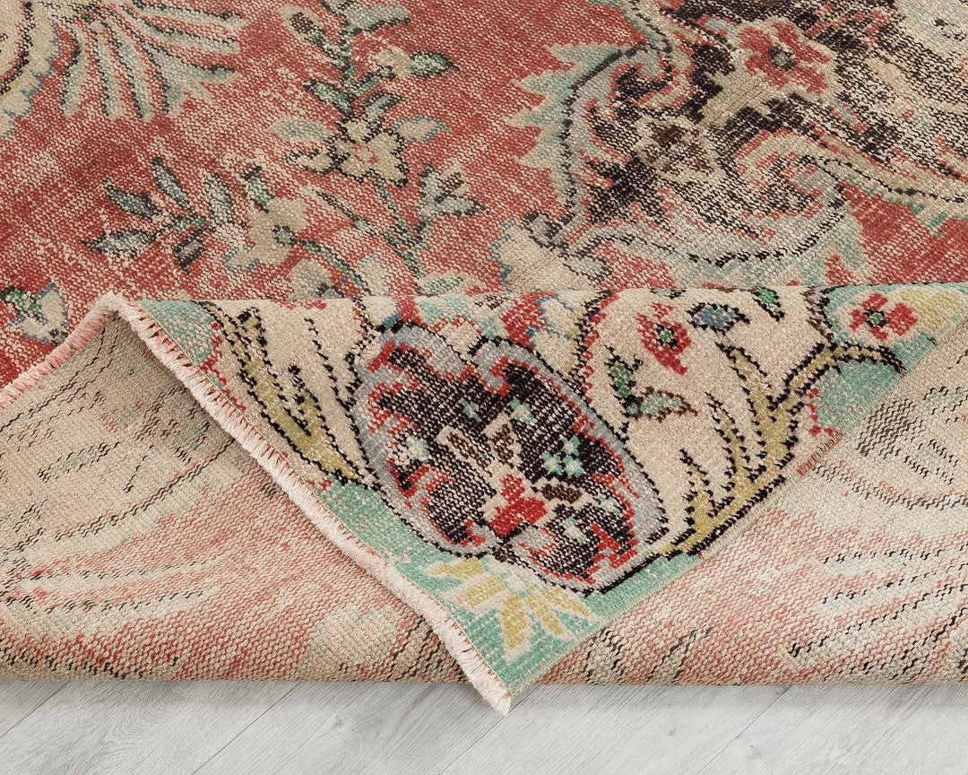 Multicolor Turkish Oushak Rug 5' 1" x 8' 11" Hand-Knotted | No. VR58558