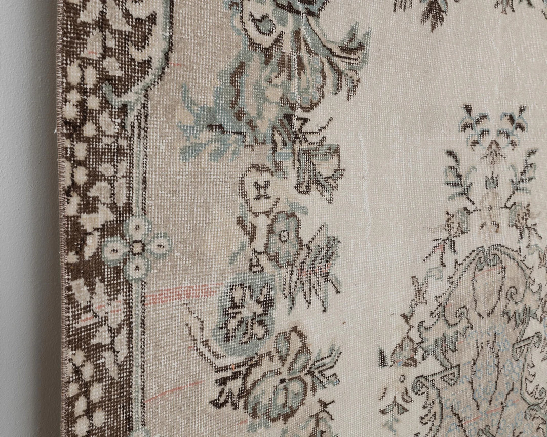 Beige Turkish Oushak Rug 5' 11" x 9' 5" Hand-Knotted | No. VR58669