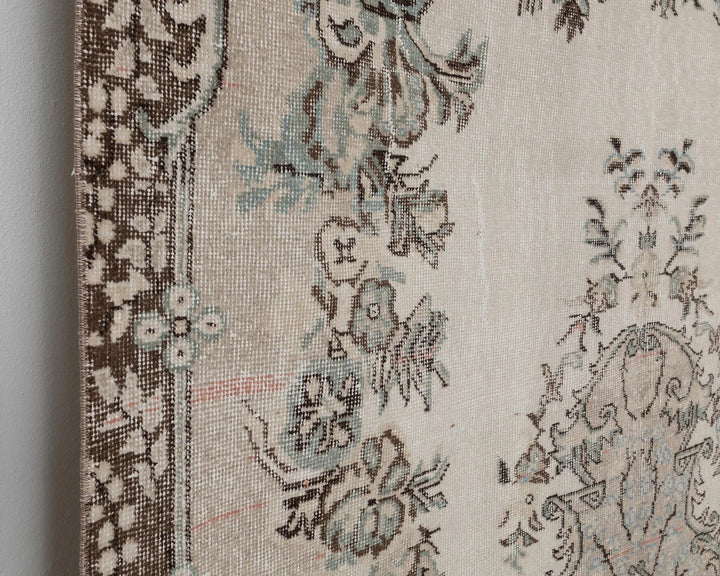 Beige Turkish Oushak Rug 5' 11" x 9' 5" Hand-Knotted | No. VR58669