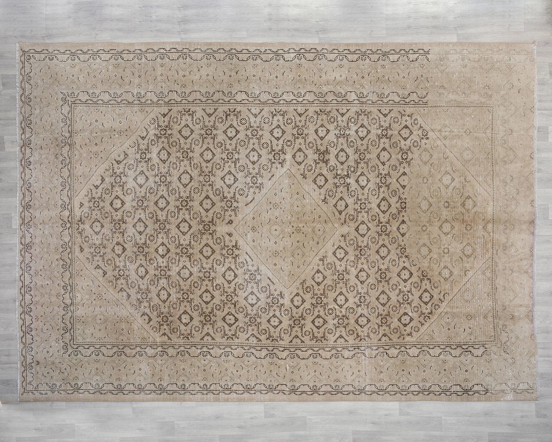 Beige Turkish Oushak Rug 9'7" x 12'6" Hand-Knotted view 9
