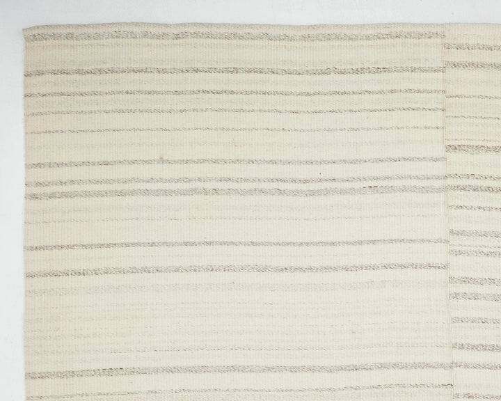 Beige Turkish Kilim Rug 10' x 13' 6" Flat-Weave pattern