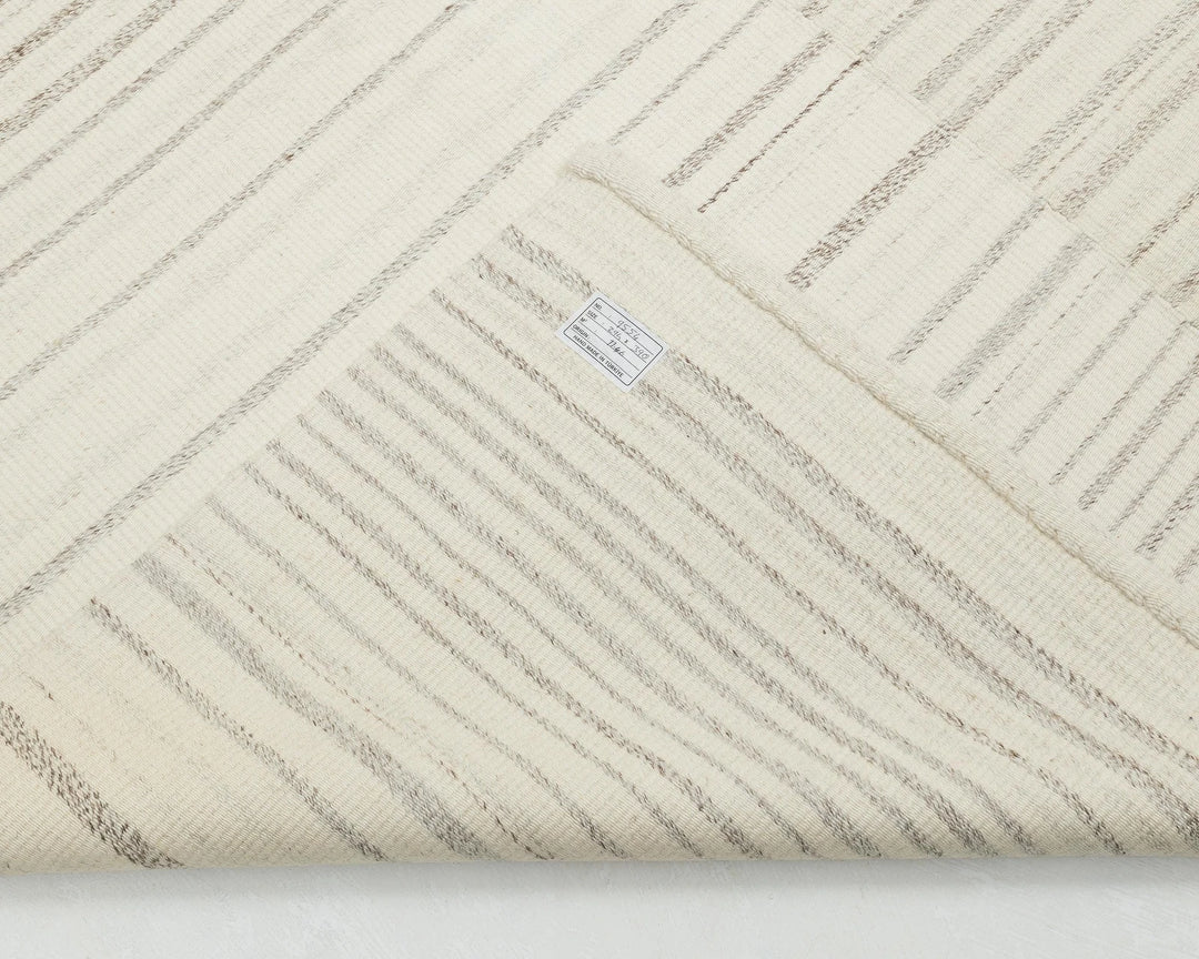 Beige Turkish Kilim Rug 10' x 13' 6" Flat-Weave field
