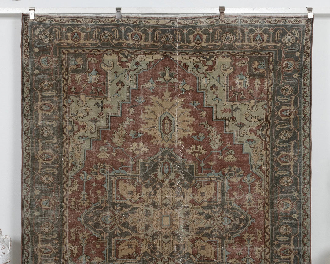 Multicolor Turkish Oushak Rug 6' 11" x 9' 8" Hand-Knotted | No. VR58797