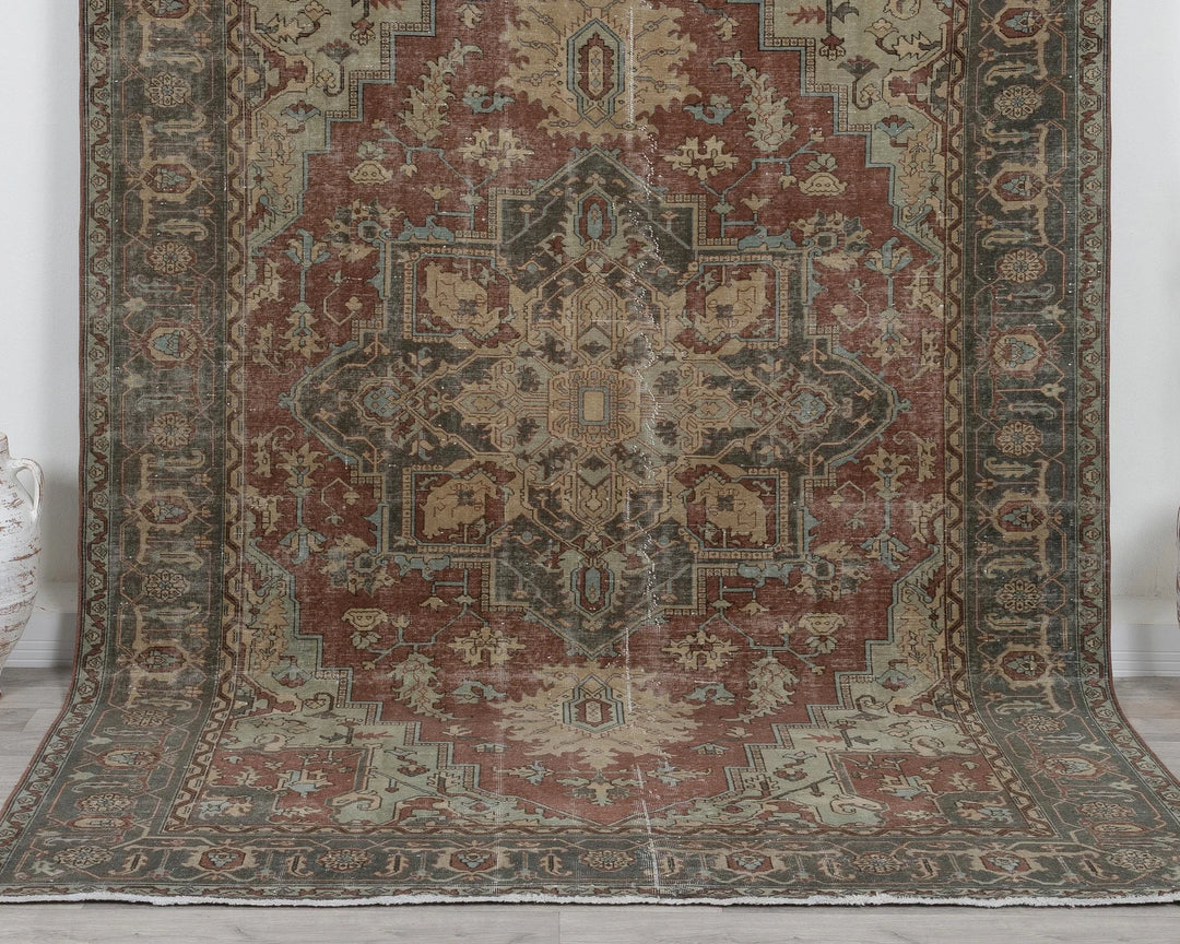Multicolor Turkish Oushak Rug 6' 11" x 9' 8" Hand-Knotted | No. VR58797