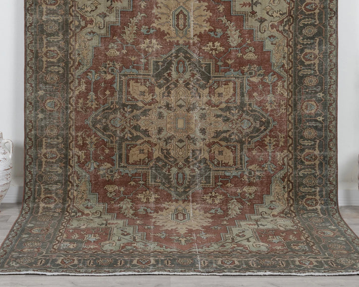 Multicolor Turkish Oushak Rug 6' 11" x 9' 8" Hand-Knotted | No. VR58797