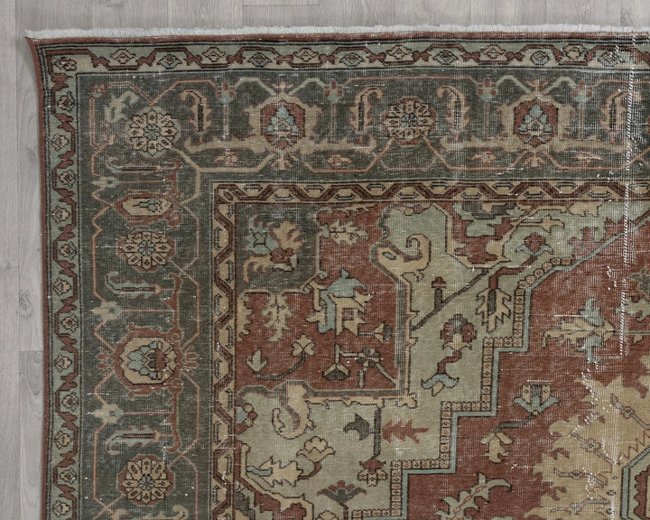 Multicolor Turkish Oushak Rug 6' 11" x 9' 8" Hand-Knotted | No. VR58797