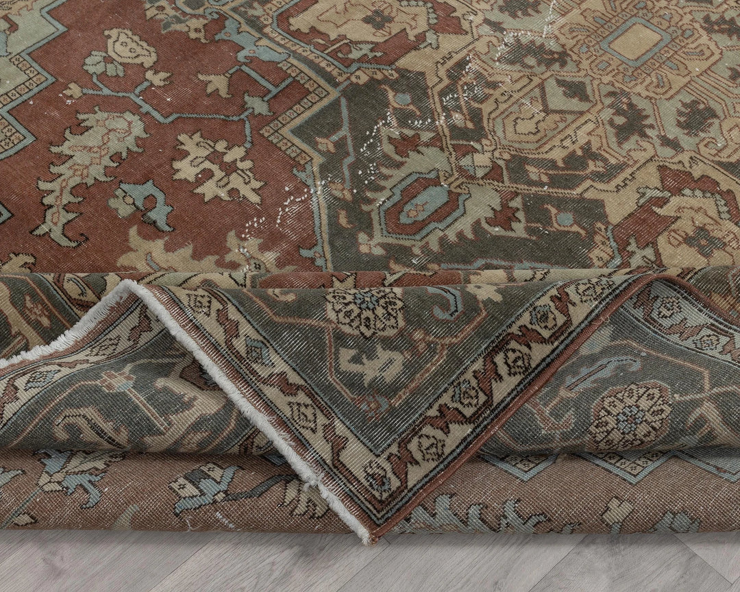 Multicolor Turkish Oushak Rug 6' 11" x 9' 8" Hand-Knotted | No. VR58797