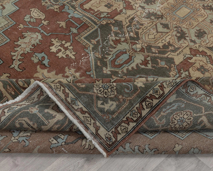 Multicolor Turkish Oushak Rug 6' 11" x 9' 8" Hand-Knotted | No. VR58797