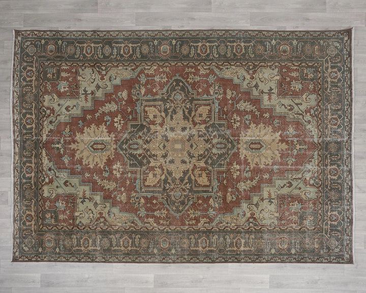 Multicolor Turkish Oushak Rug 6' 11" x 9' 8" Hand-Knotted | No. VR58797