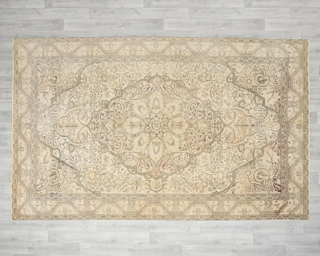 Multicolor Turkish Oushak Rug 6'5" x 9'6" Hand-Knotted view 9