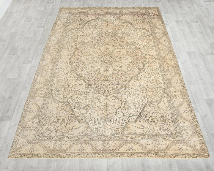 Multicolor Turkish Oushak Rug 6'5" x 9'6" Hand-Knotted reverse