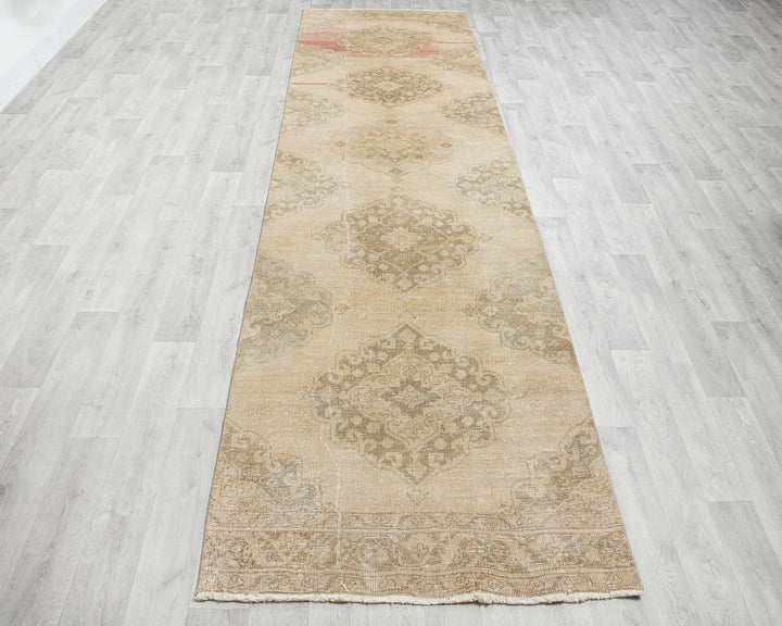 Multicolor Turkish Oushak Rug 3' 3" x 12' 8" Hand-Knotted view 9
