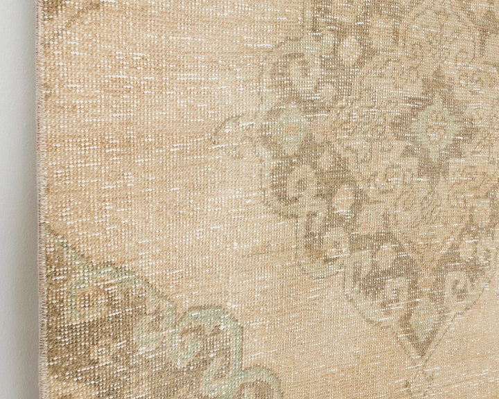 Multicolor Turkish Oushak Rug 3' 3" x 12' 8" Hand-Knotted border